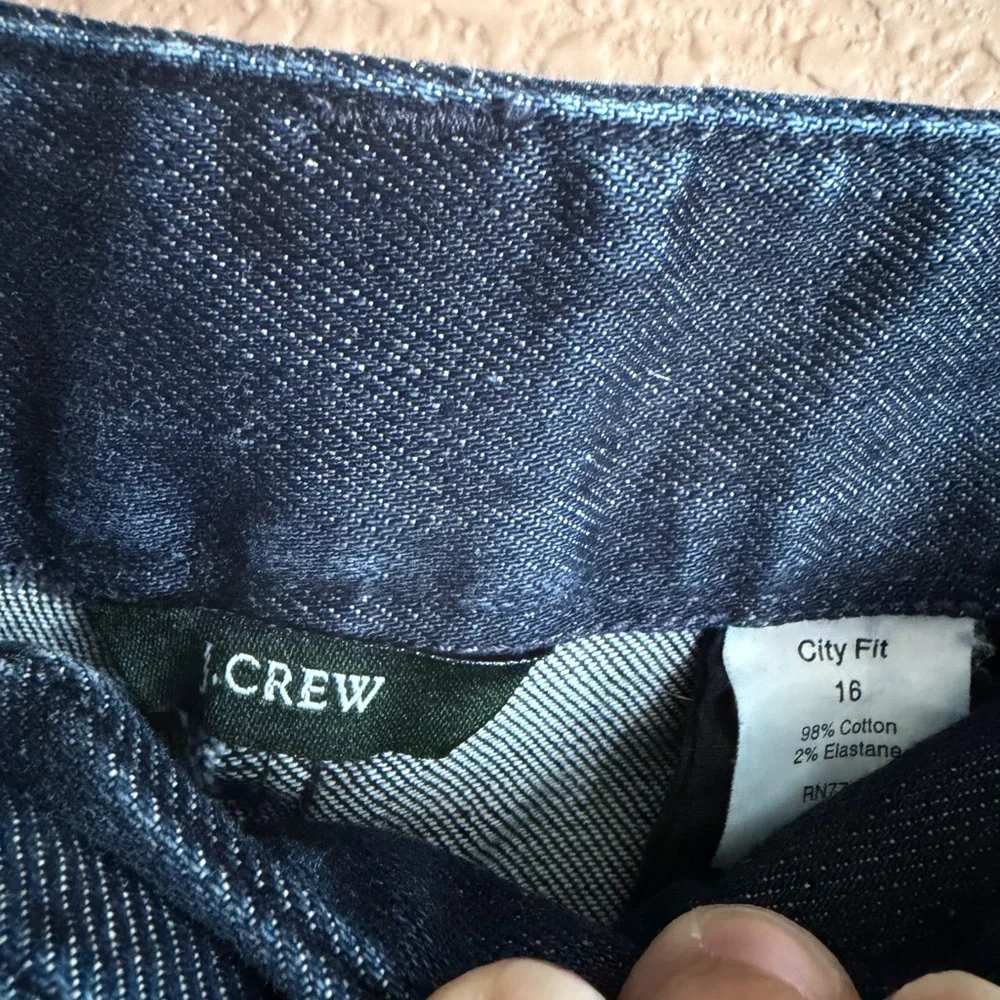 J. Crew Dark Indigo City Fit Jeans Size 16